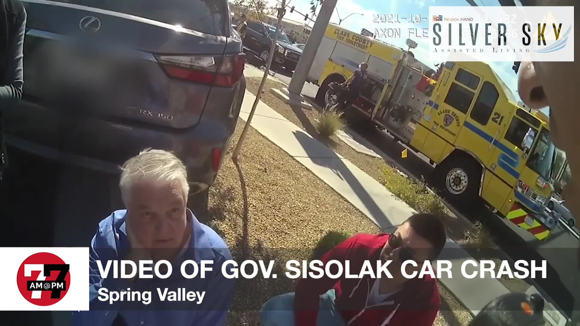 7@7PM Video of Governor Steve Sisolak’s Car Crash