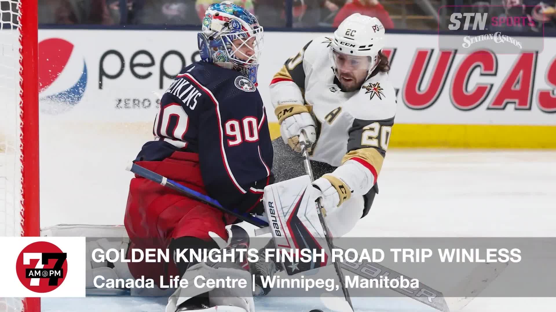 Golden Knights Finish Road Trip Winless