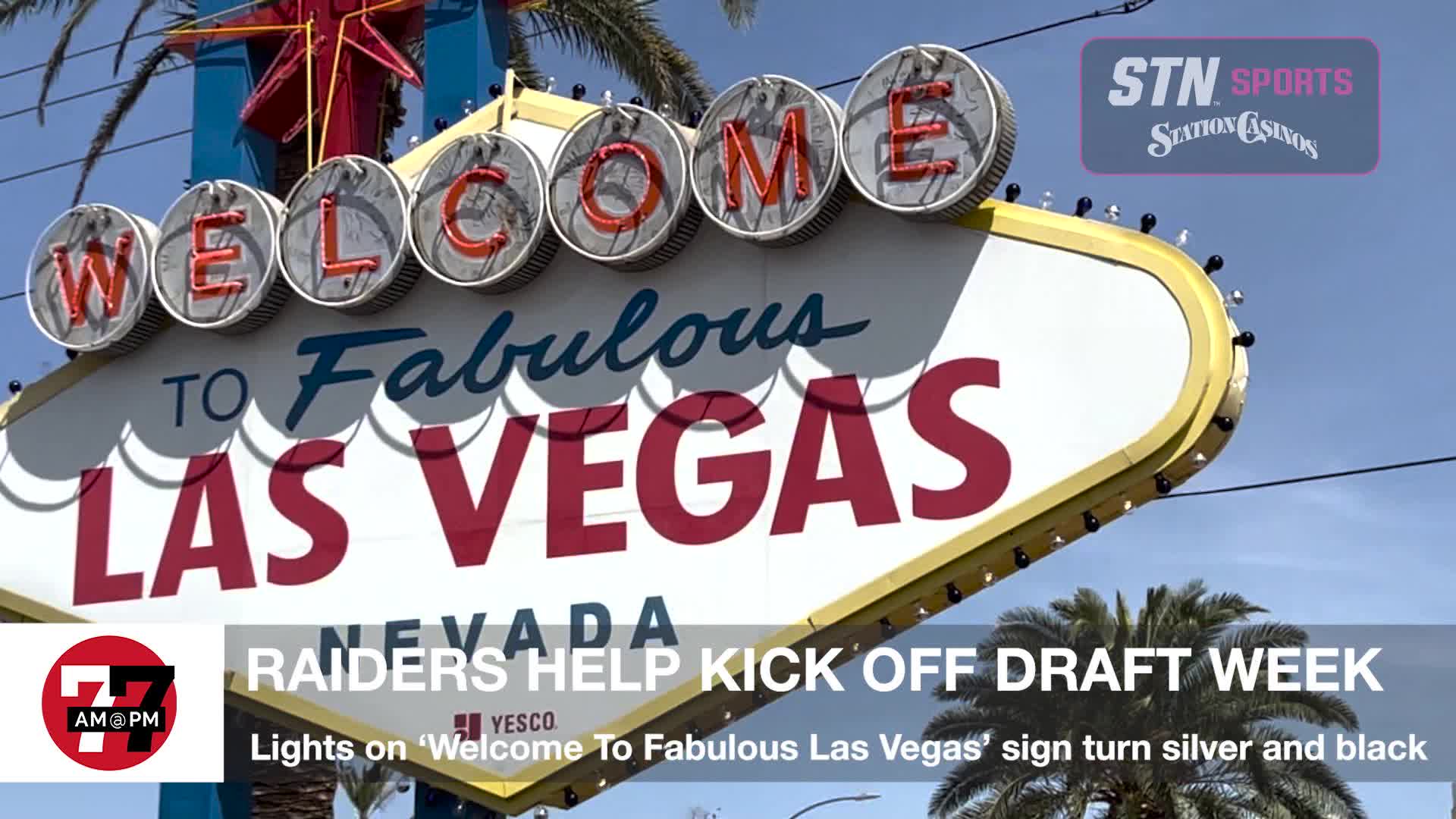 Raiders light up Las Vegas Sign
