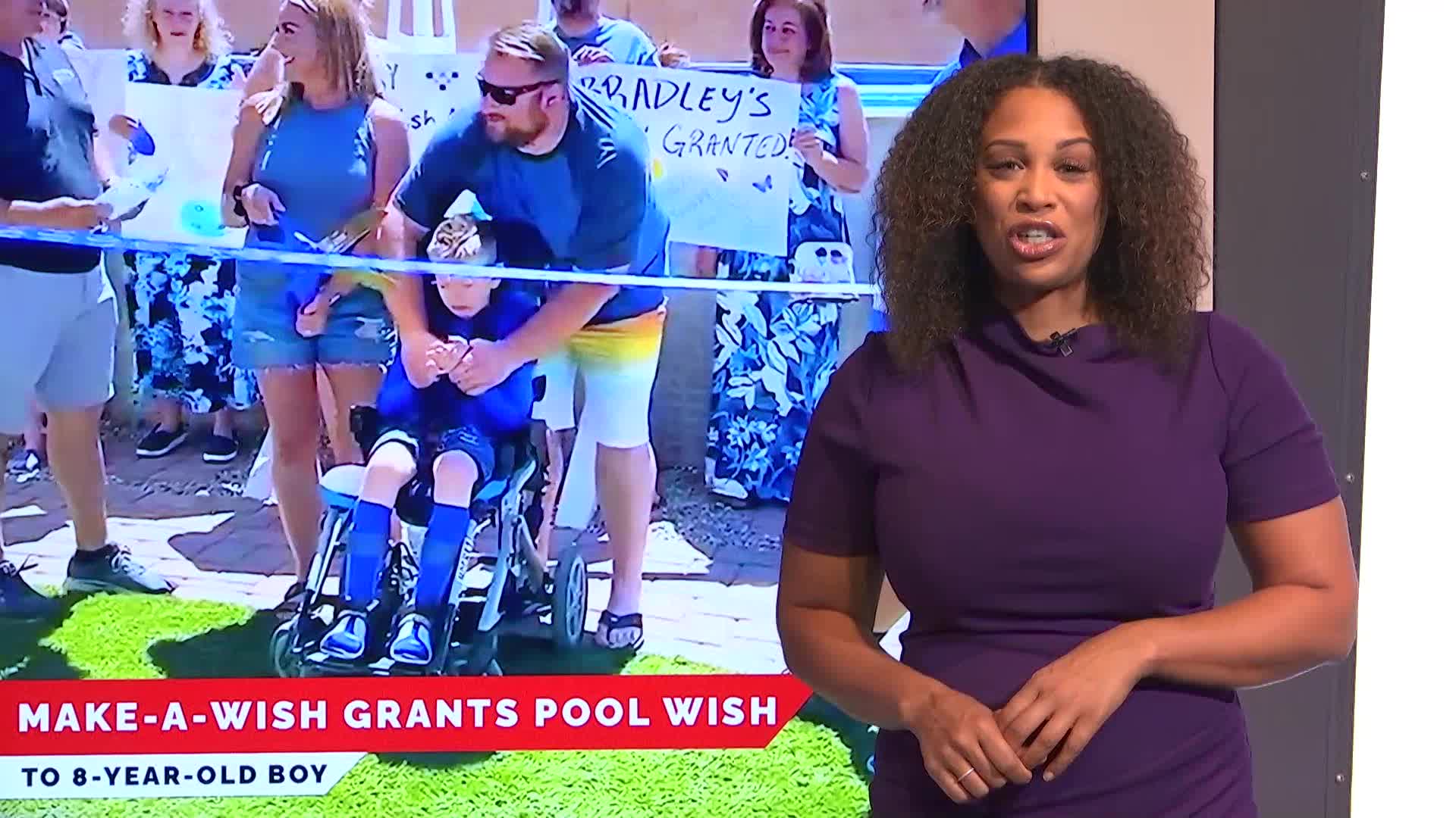 8-year-old receives new pool from Make-A-Wish