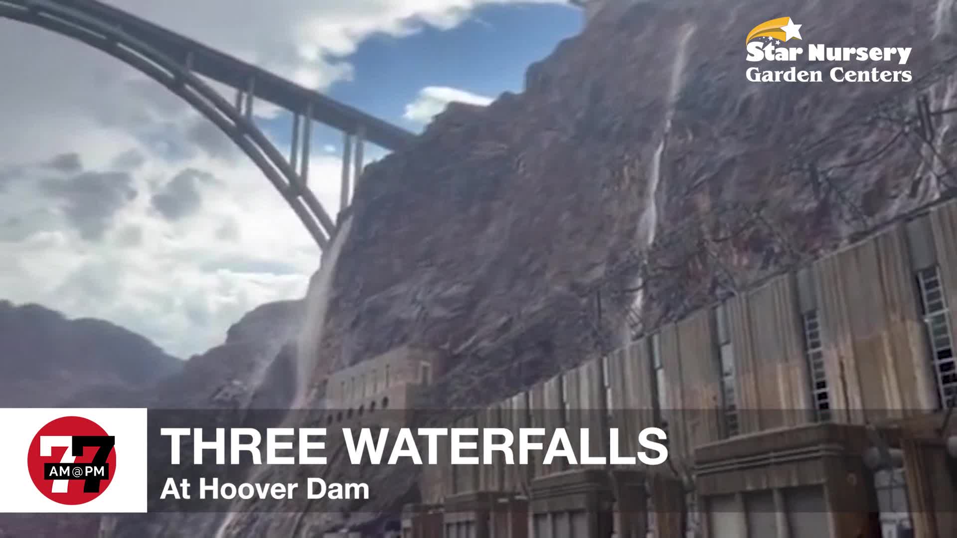 Rain brings waterfalls to Hoover Dam