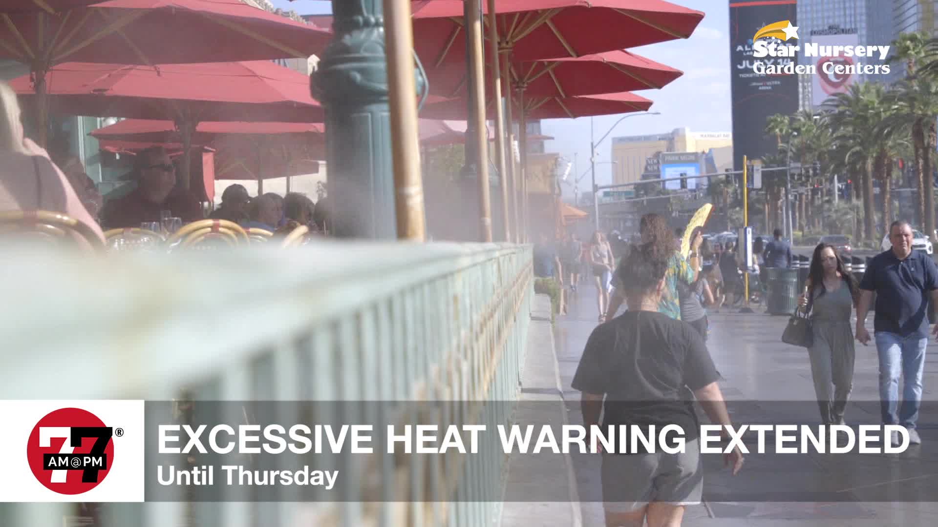 Excessive heat warning remains until Thursday