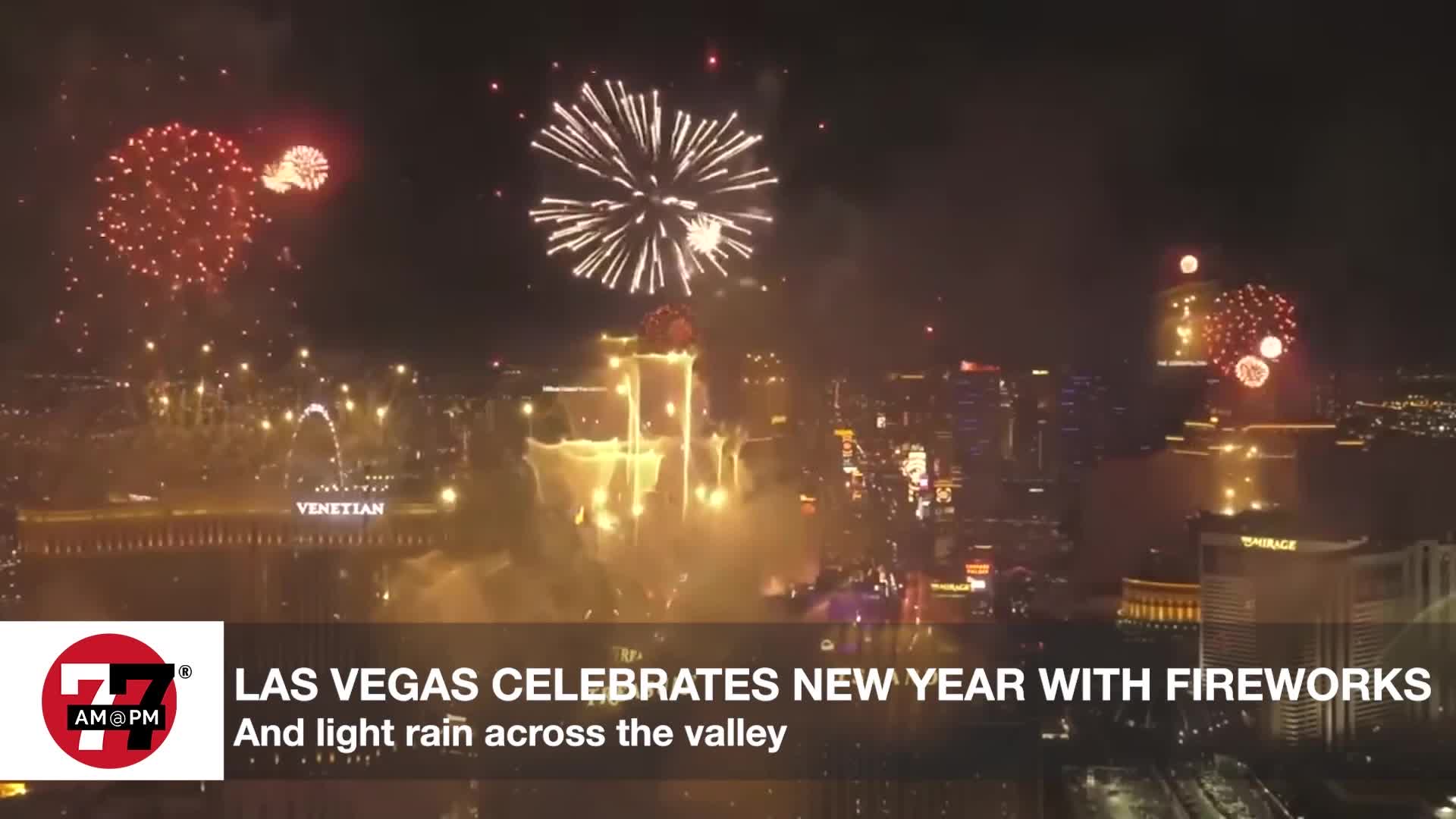 Vegas celebrates New Year’s with fireworks