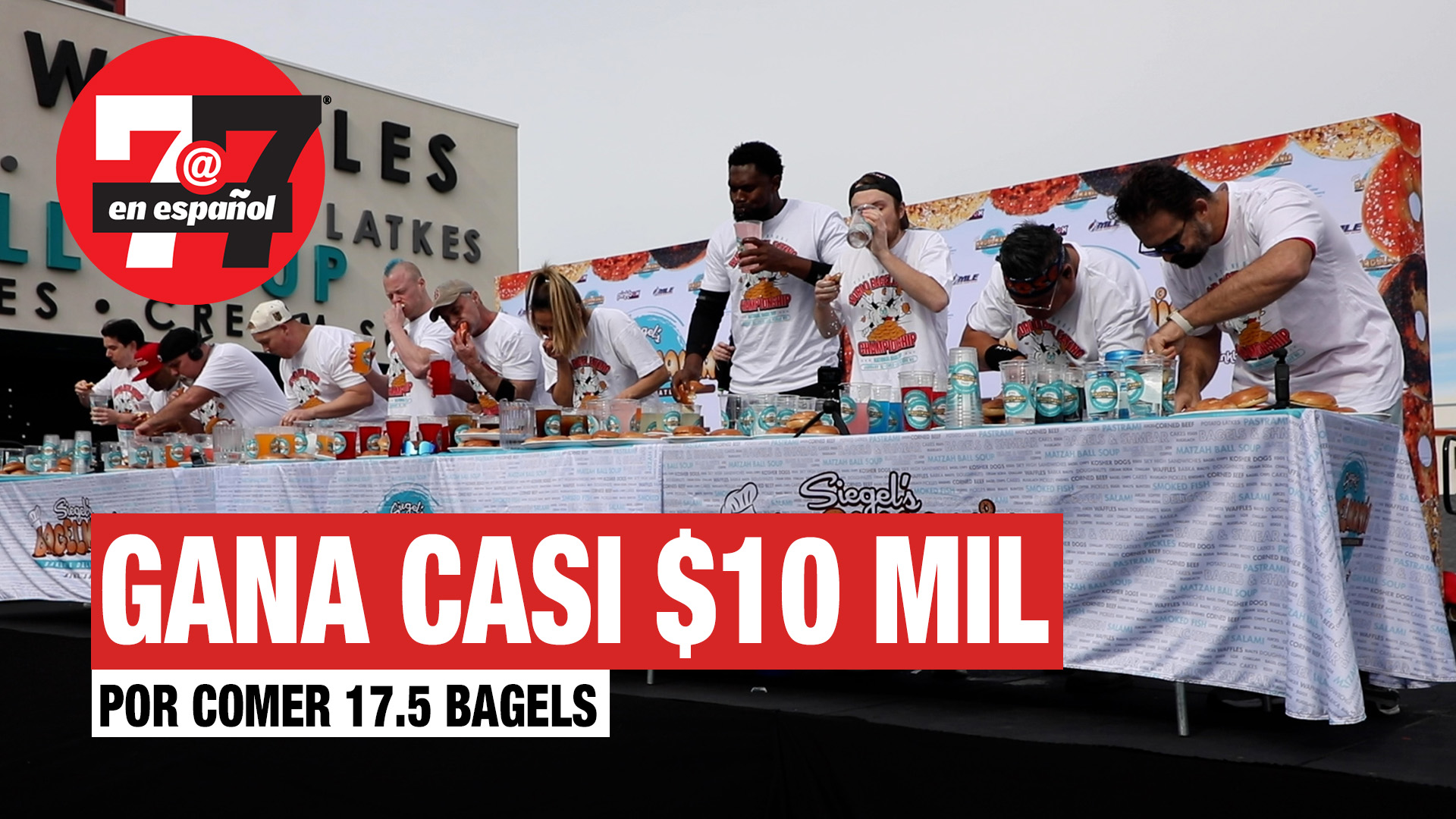 Noticias de Las Vegas | gana casi $10 mil tras comer casi 18 bagels en 8 minutos