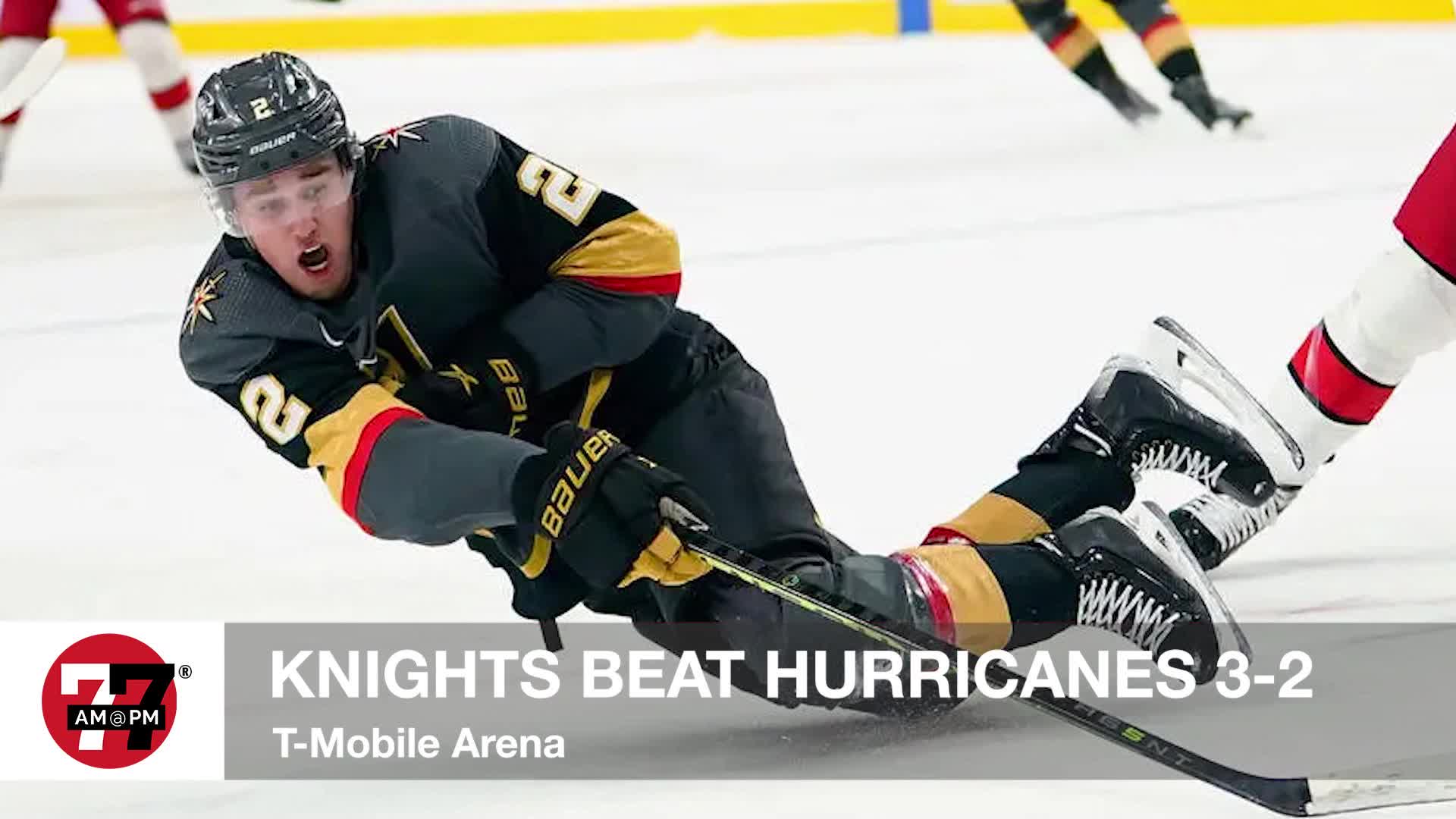 Golden Knights beat Hurricanes 3-2