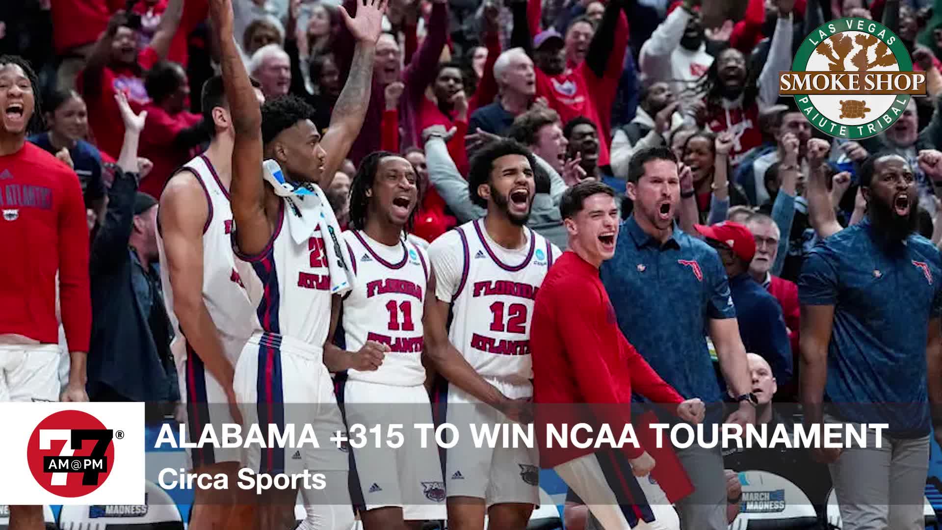 Alabama plus 315 to win NCAA Tournament