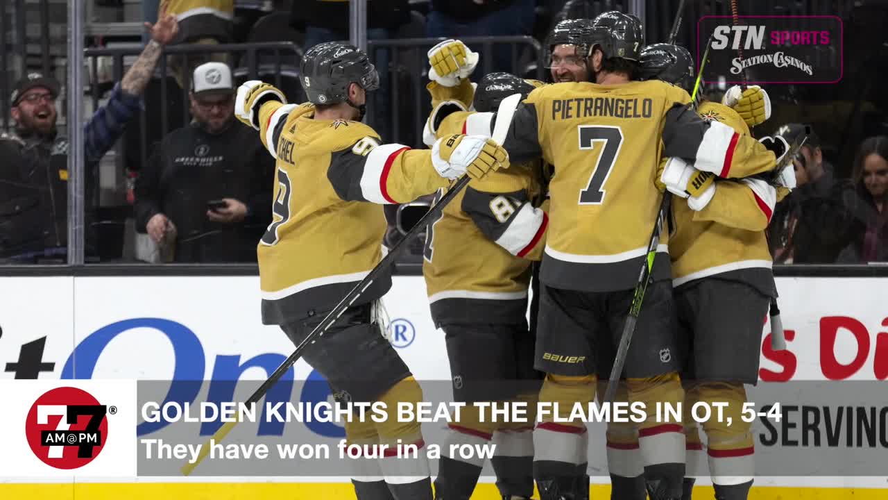 Golden Knights defeat the Flames in OT