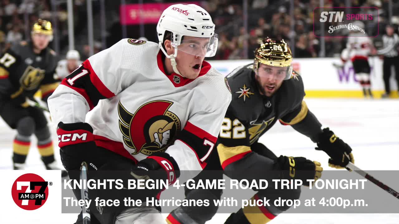 Golden Knights start a four-game road trip tonight