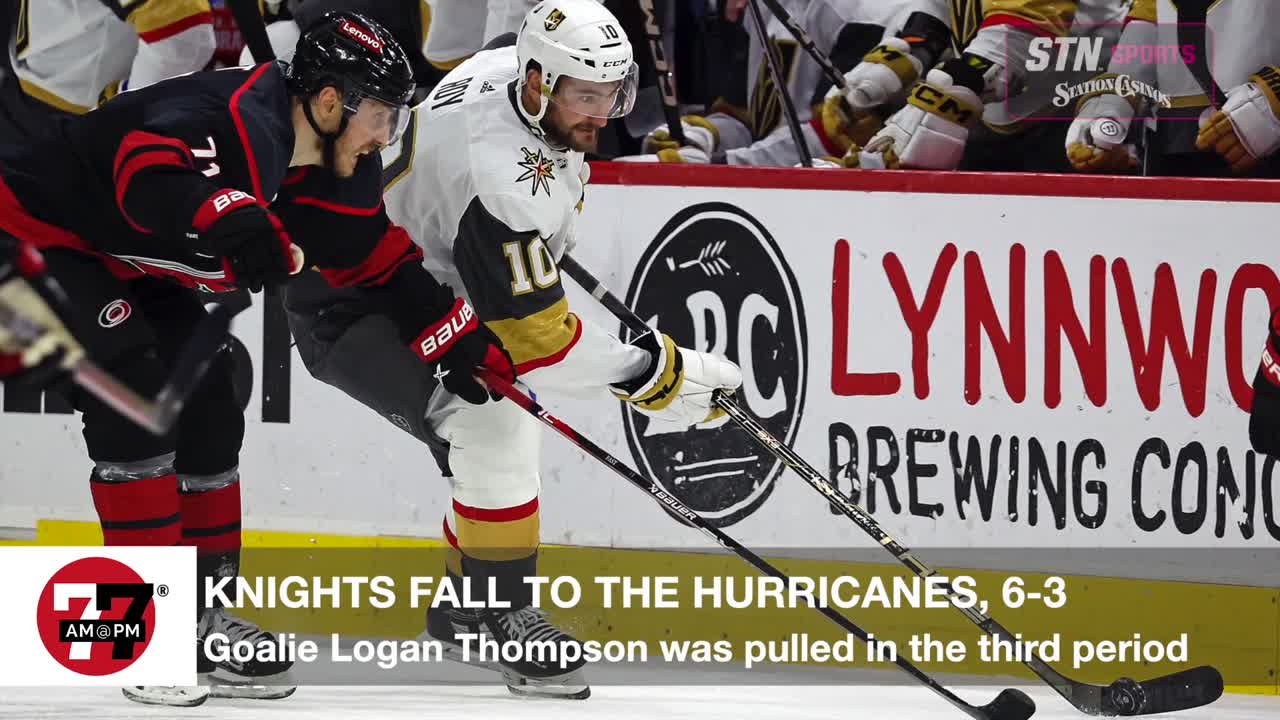 Golden Knights fall to the Hurricanes, 6-3