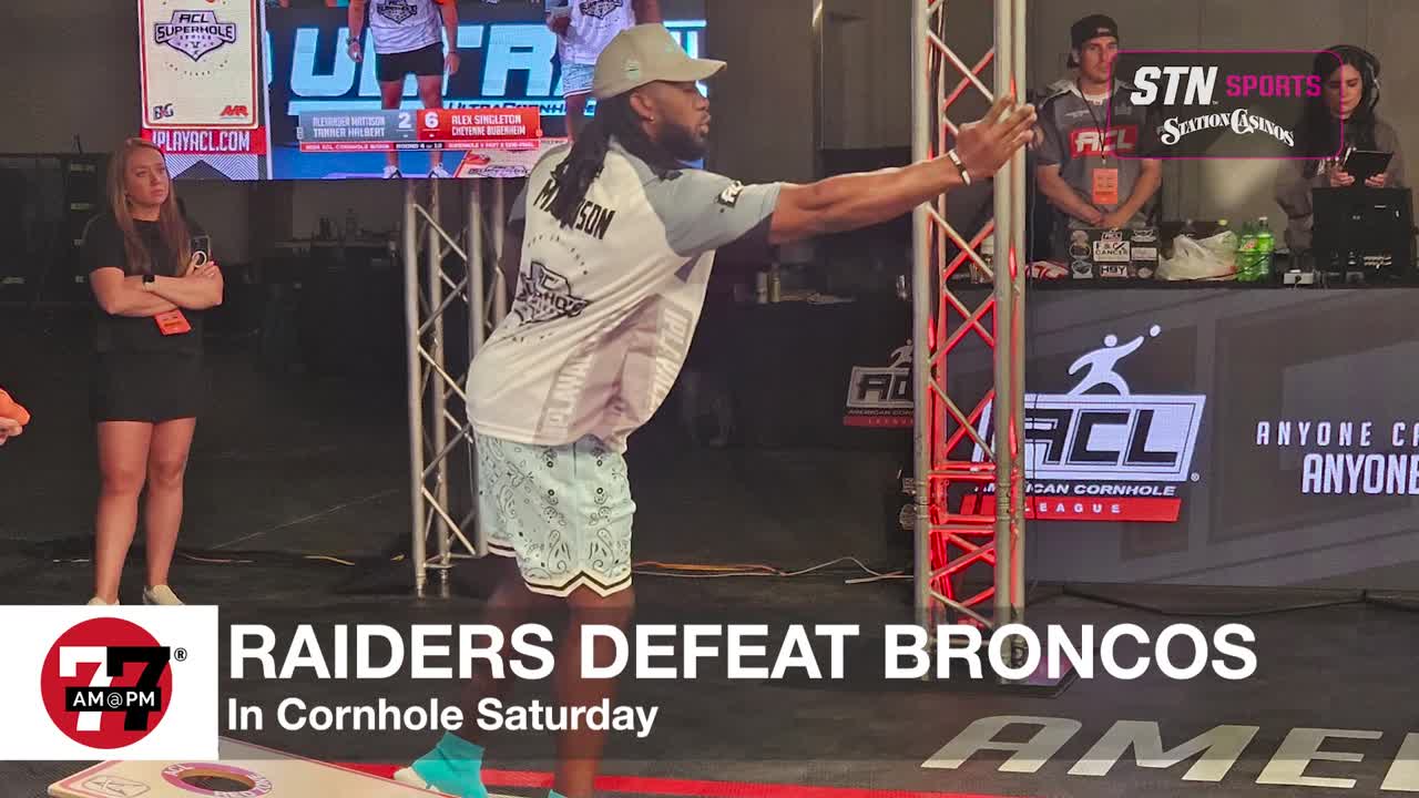 Raiders defeat Broncos in cornhole