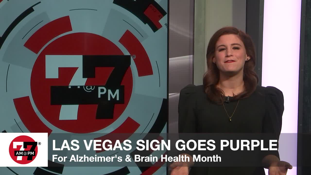 Las Vegas sign goes Purple