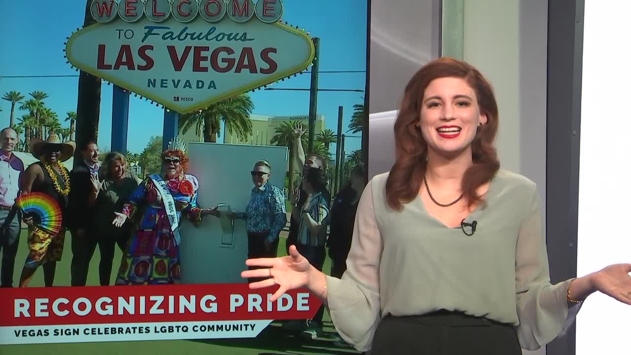 Las Vegas sign lights up to celebrate pride month