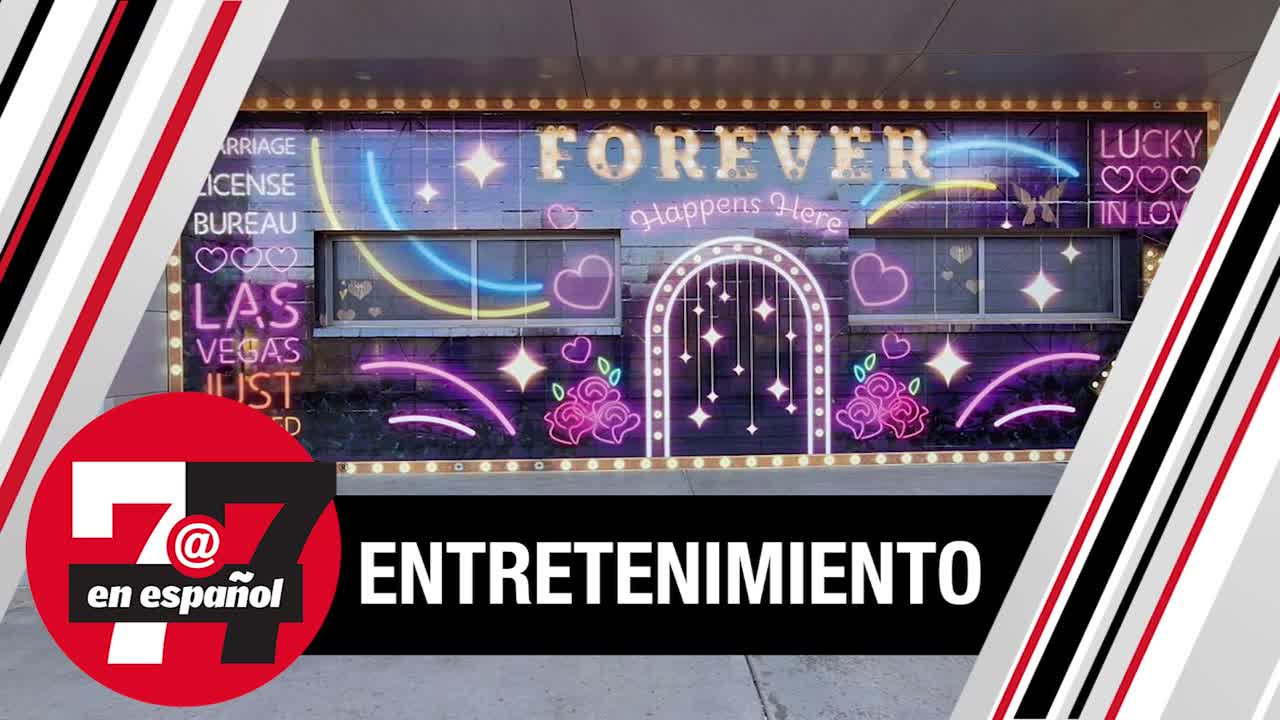 Un nuevo mural con temáticas de boda se pintó en Las Vegas