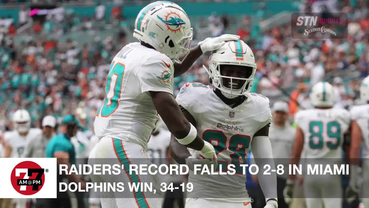 Raiders lose sixth straight to Dolphins