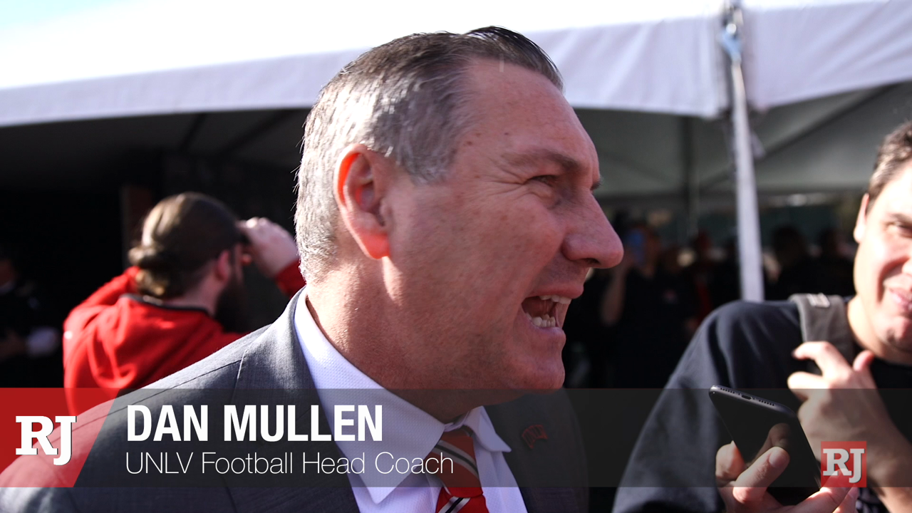 UNLV football head coach Dan Mullen meets with media