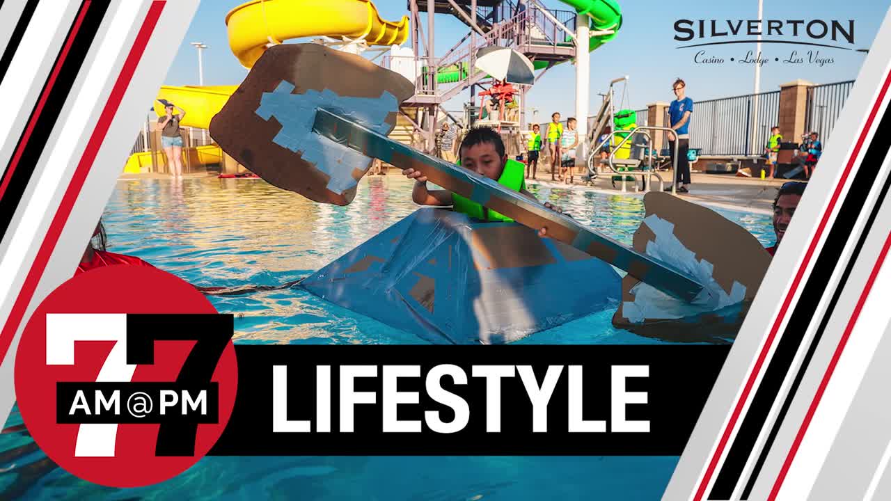 Kids race in homemade boats at Clark County pool