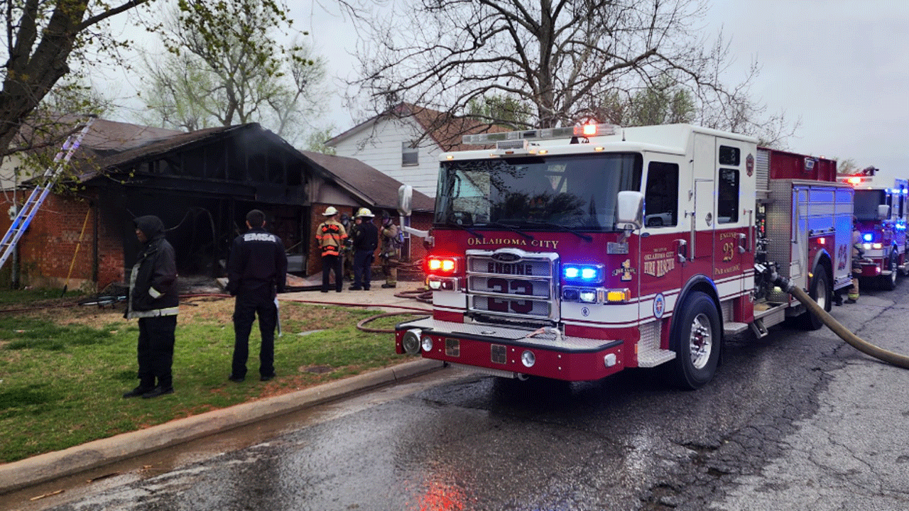 Firefighters Unharmed After Falling Through Roof Of Burning Oklahoma City  House, Fire Department Says