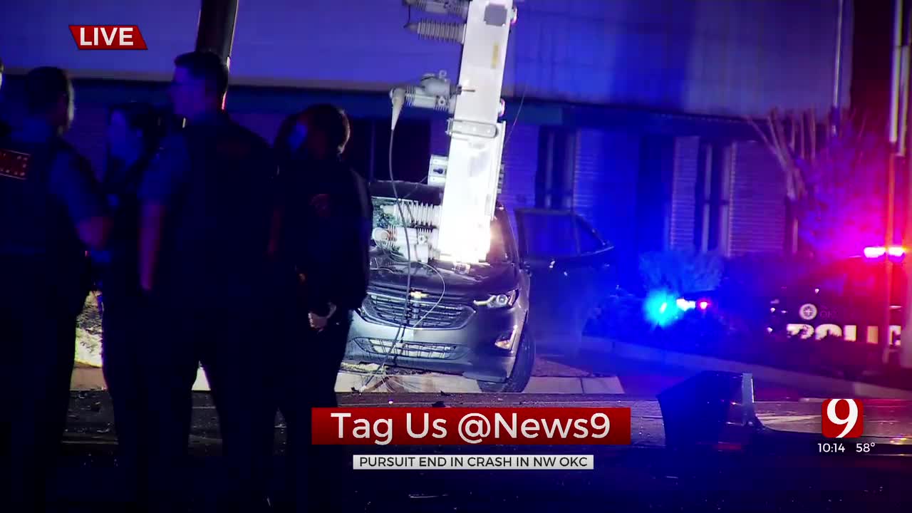 Pursuit Ends With Crash, Suspect In Custody In NW Oklahoma City