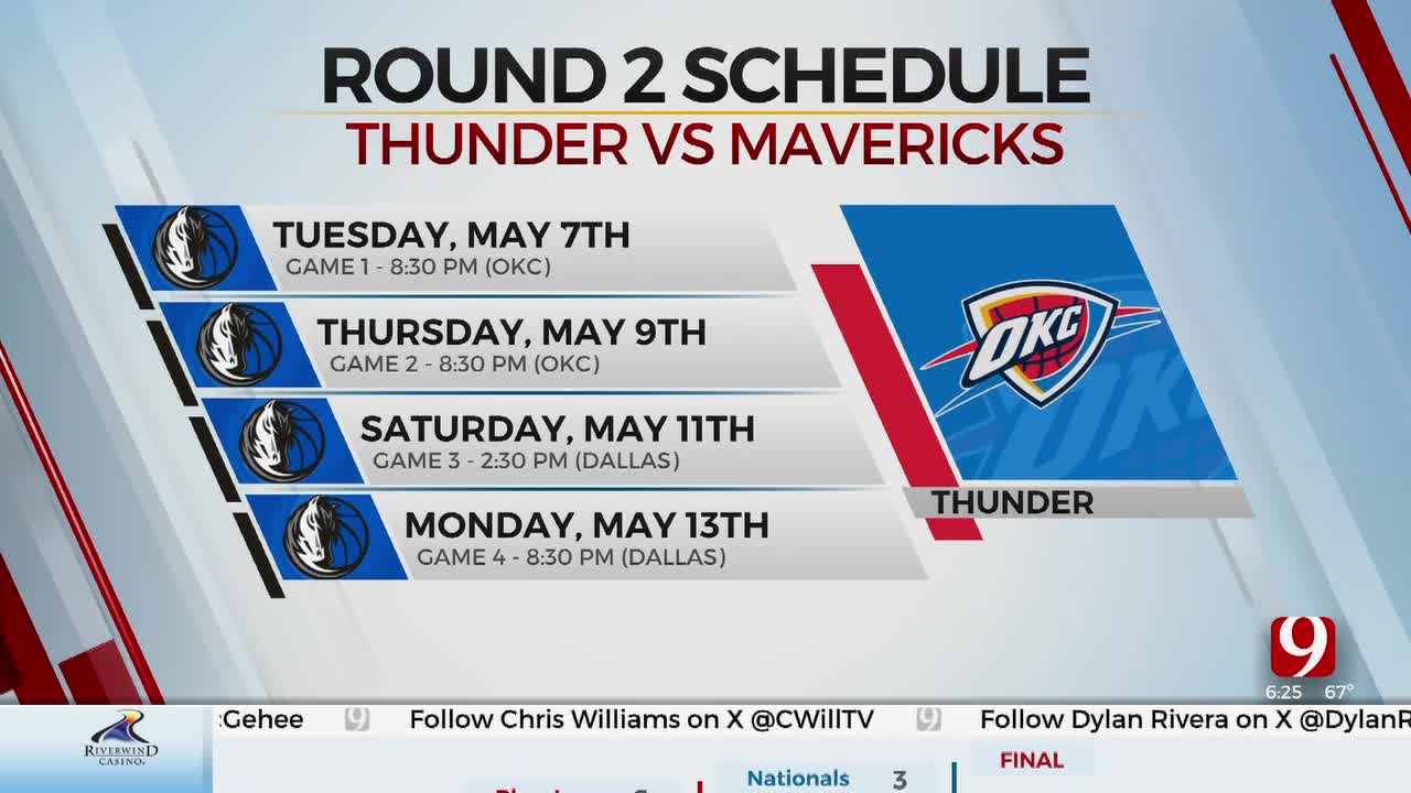 OKC Thunder vs. Dallas Mavericks Playoff Schedule, Dates & Times