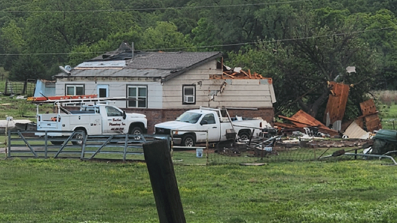 House In Luther Damaged By Heavy Overnight Winds