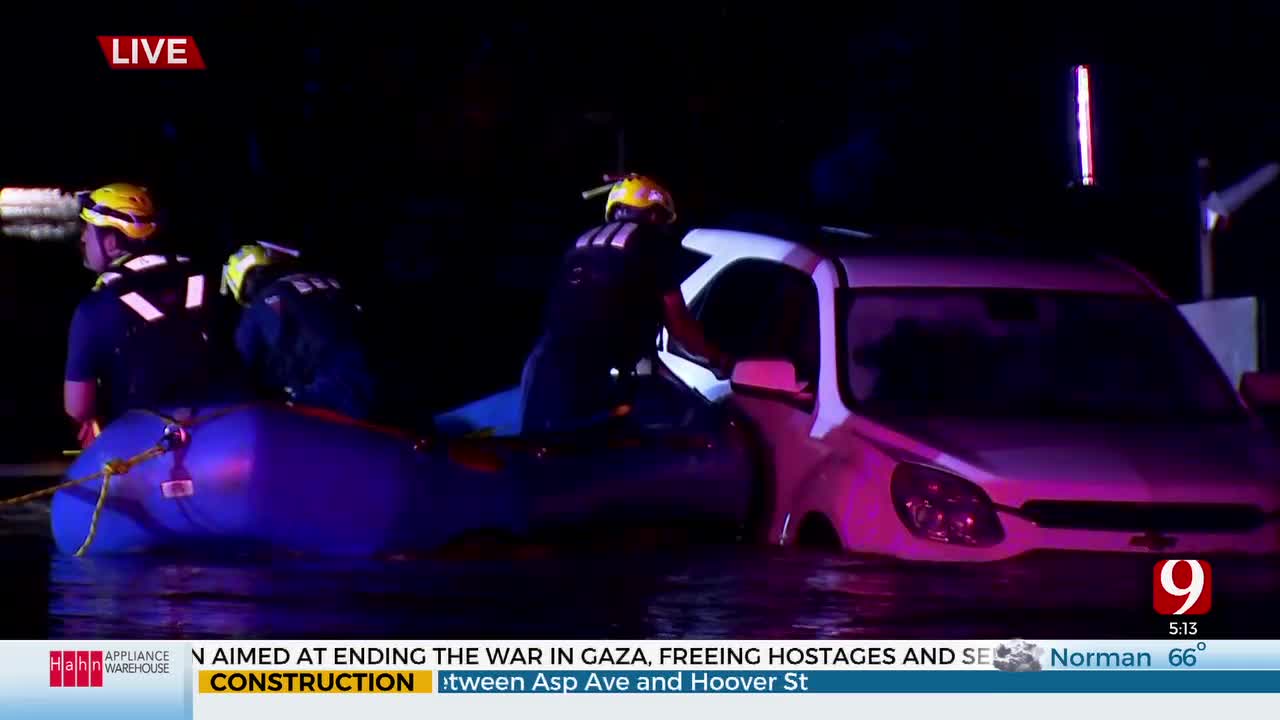 First Responders Rescue Stranded Drivers Amid Heavy Rain And Flooding