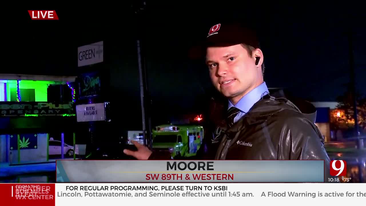 News 9's Jordan Fremstad In Moore Floods