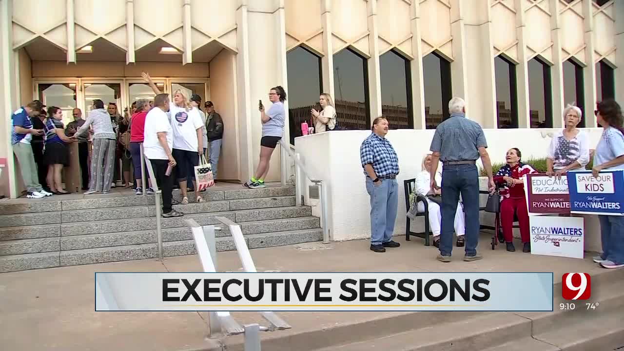 Oklahomans Gather Outside Of OSDE Meeting