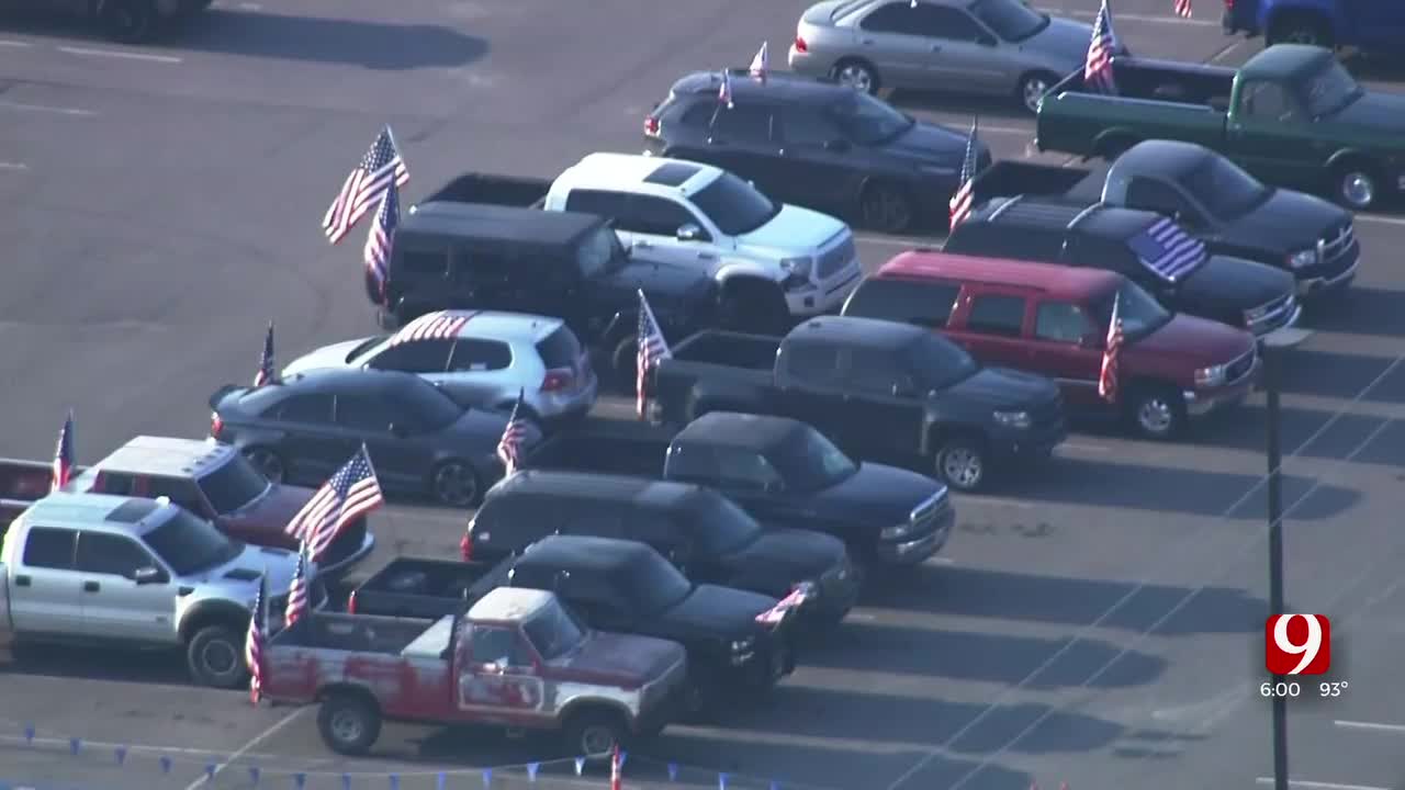 Edmond North High School community protests after student asked to remove American flag from car