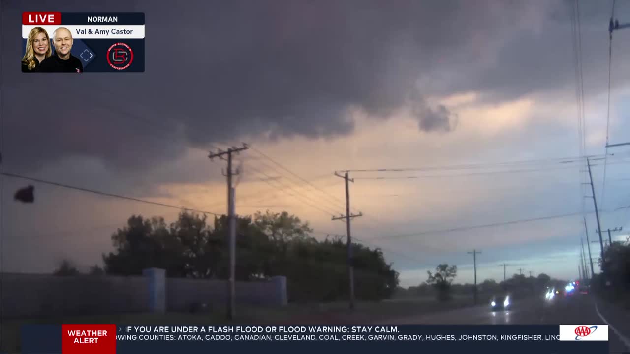 News 9 Storm Trackers Val And Amy Follow Hail Storm Through Norman