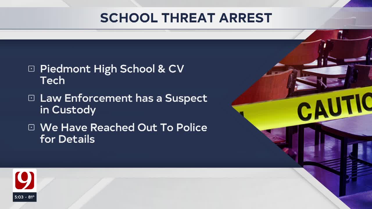 1 In Custody After Piedmont Schools Threat, Lockdown