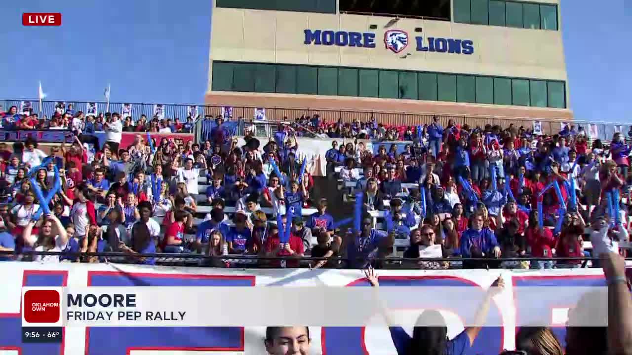 The Porch Visits Moore, Deer Creek High Schools Pep Rallies Before Friday Football Game