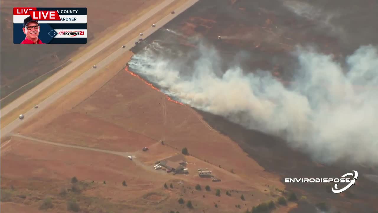 Crews Battle Grass Fire Off OK-33 In Logan County, Prompting Evacuations