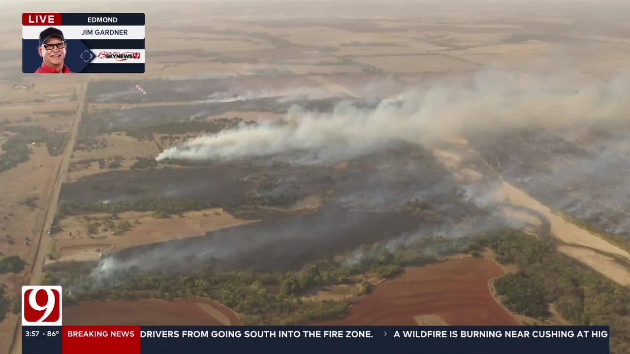 Crews Battle Grass Fires In Central Oklahoma Tuesday