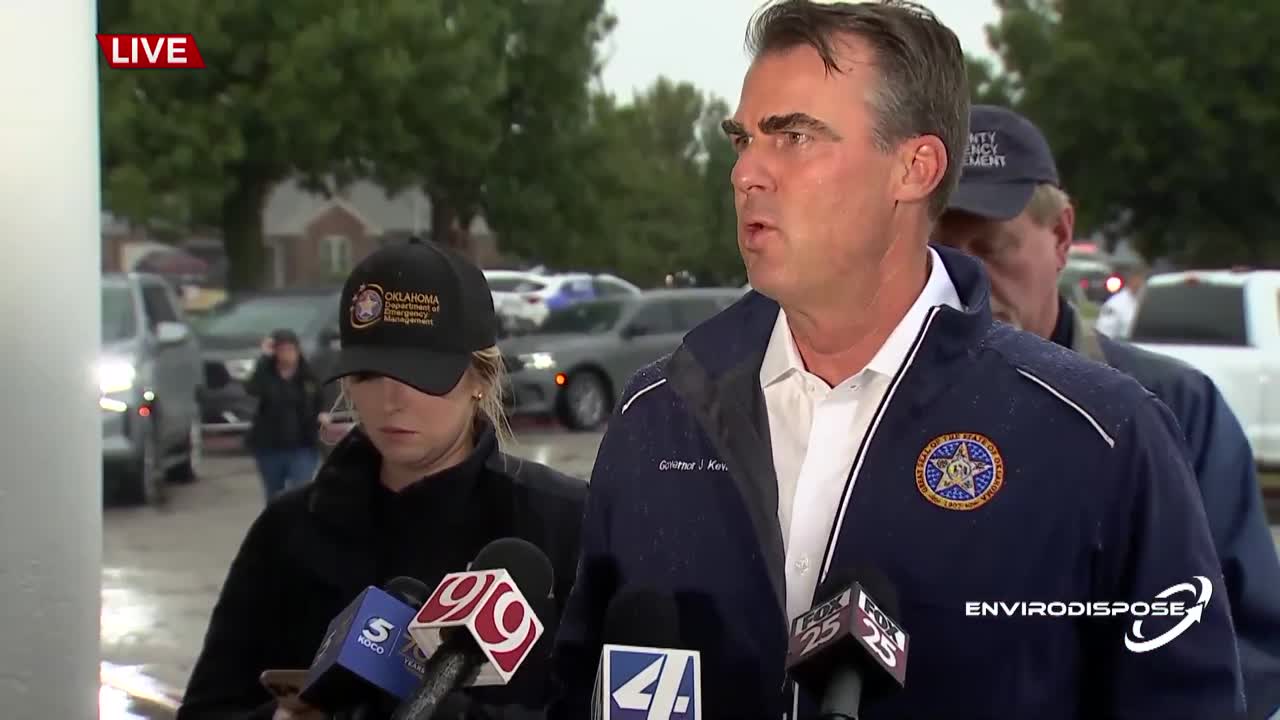 Gov. Kevin Stitt is addressing tornado damage across the metro