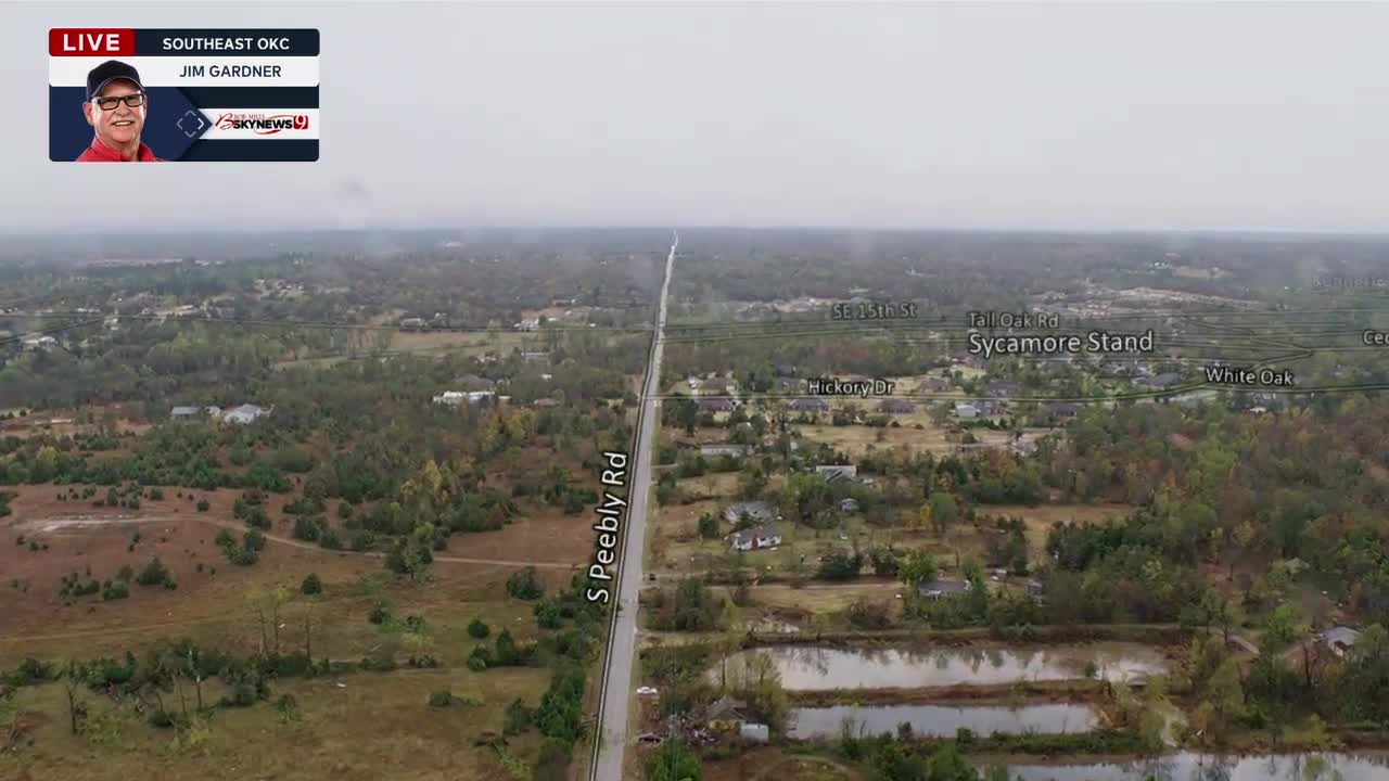 Tornado Track: Bob Mills SkyNews 9 Follows SE OKC Tornado Path