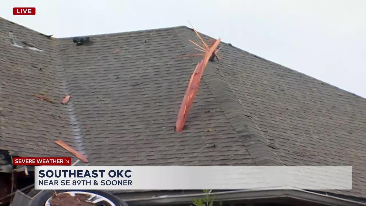 Truck Overturned From Strong Storms In SE Oklahoma City