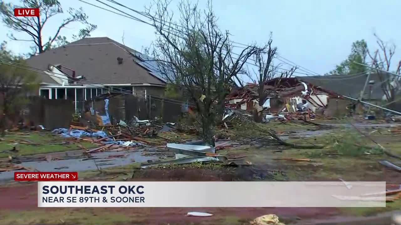 Tornado Leaves Extensive Damage In SE Oklahoma City Neighborhood