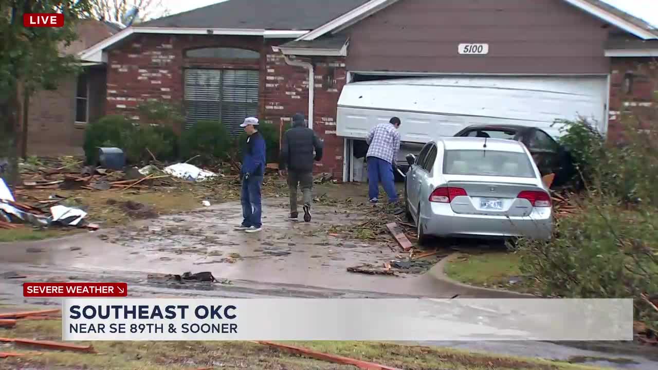 Neighbors Begin Cleanup In SE Oklahoma City Neighborhood Following Tornado