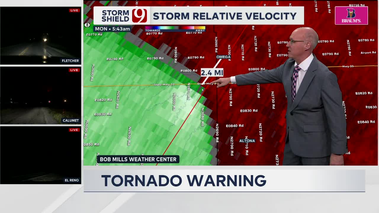 Tornado Warning Issued For Omega And Loyal On Monday Morning