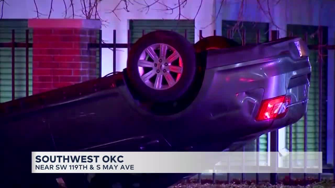 Driver Injured In SW Oklahoma City Rollover Crash