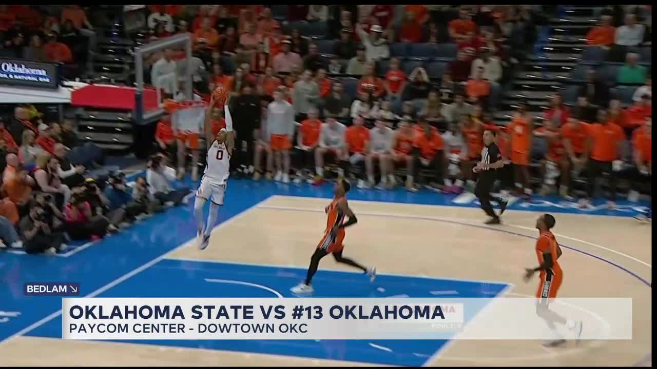 Godwin Scores Career-High 20 Points, No. 13 Oklahoma Beats In-State Rival Oklahoma State 80-65