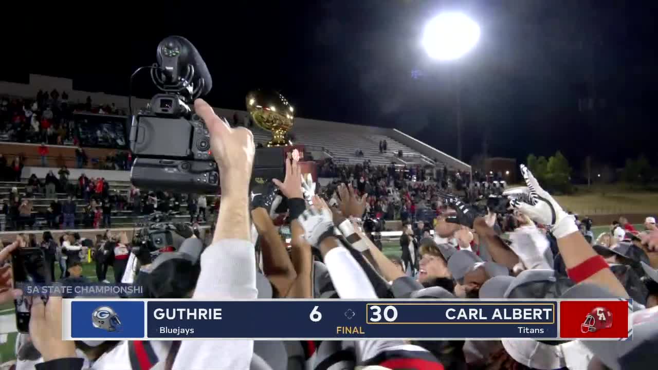 Carl Albert Secures 3rd Straight 5A State Championship with 30-6 Win Over Guthrie