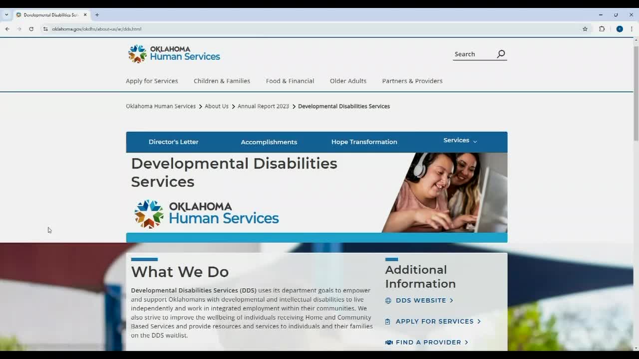 Oklahomans With Disabilities Receiving State Services After DHS