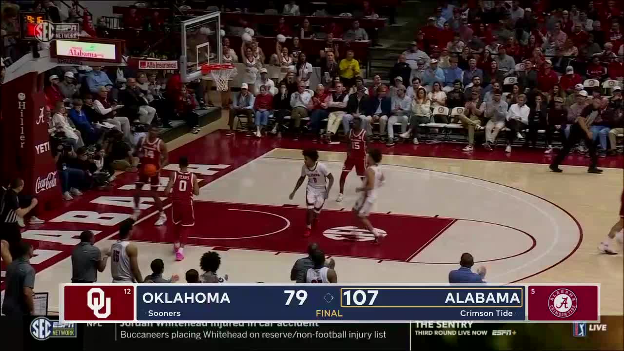 Mark Sears Scores 22 To Lift No. 5 Alabama To 107-79 Rout Of No. 12 Oklahoma