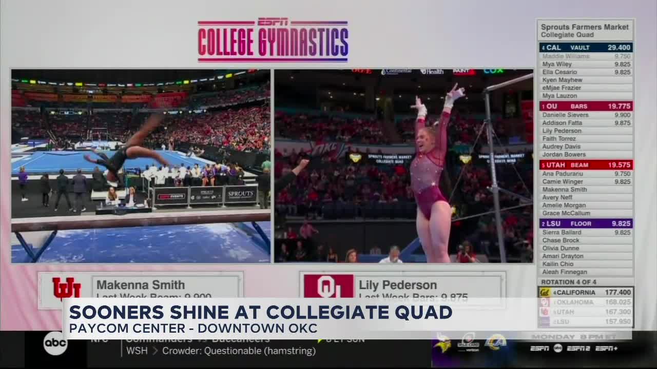 No. 1 OU Gymnastics Impress With 197.950 In Collegiate Quad Victory