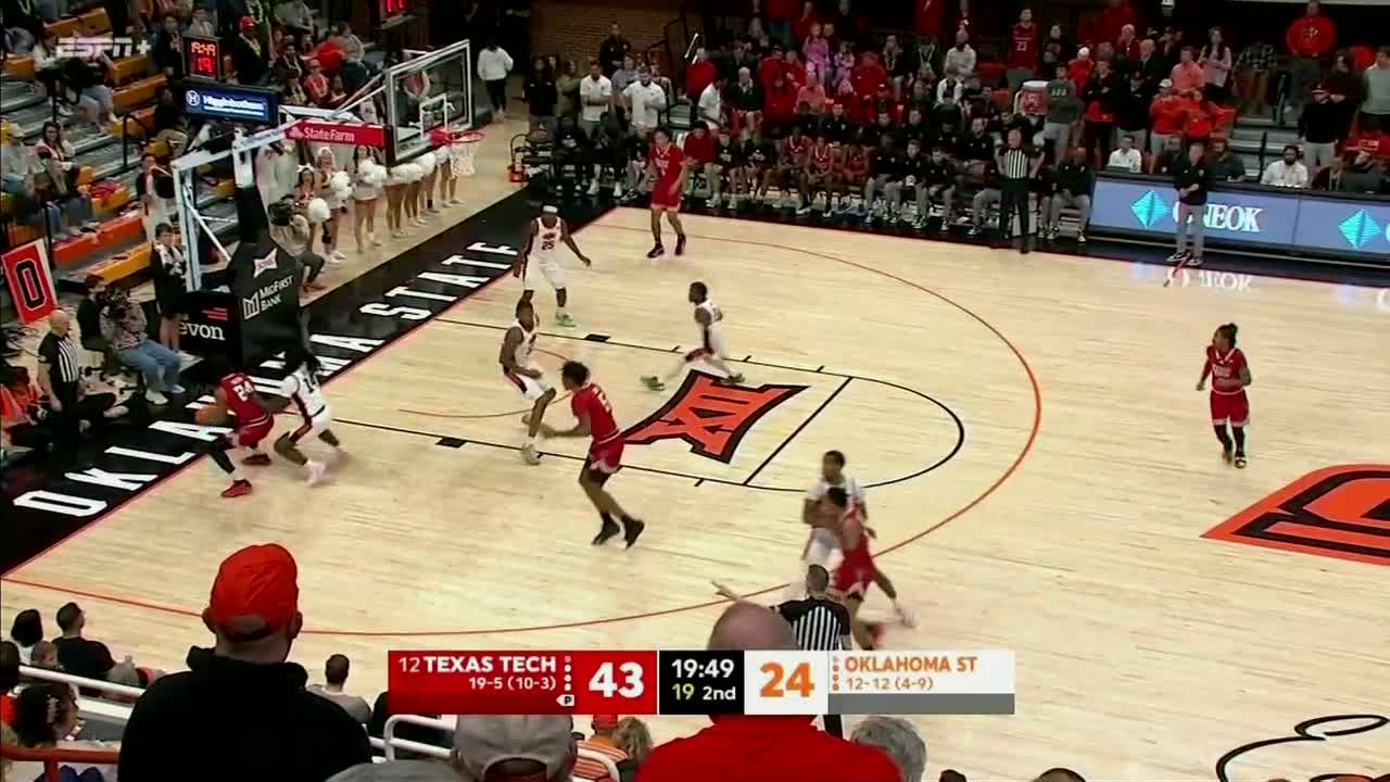 Toppin’s 32 points lifts No. 12 Texas Tech to 93-55 rout of Oklahoma State