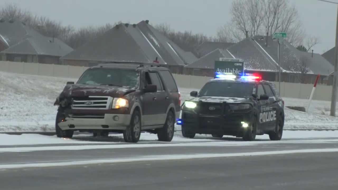 Slick roads lead to dozens of crashes, travel disruptions across OKC metro pt.1