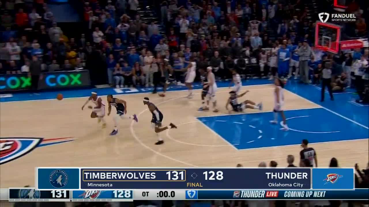 McDaniels scores 27, and Timberwolves rally from 25-point deficit to beat Thunder 131-128 in OT