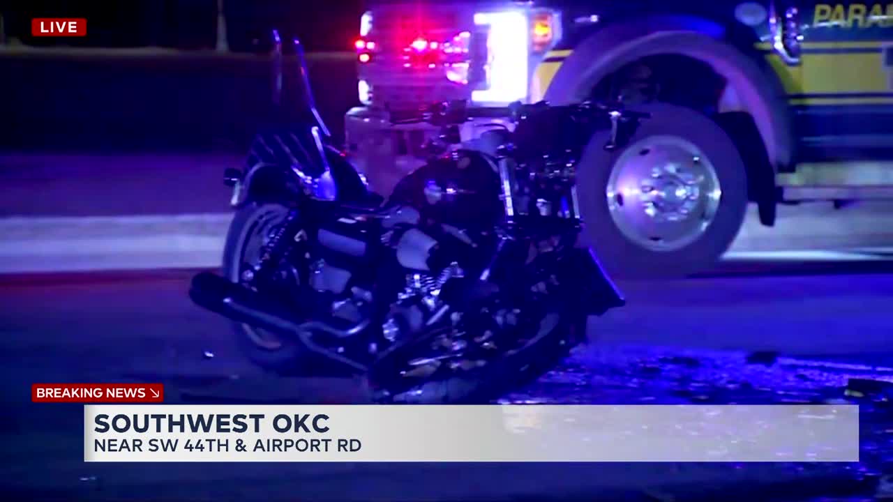 Motorcycle, 1 other vehicle involved in SW OKC wreck