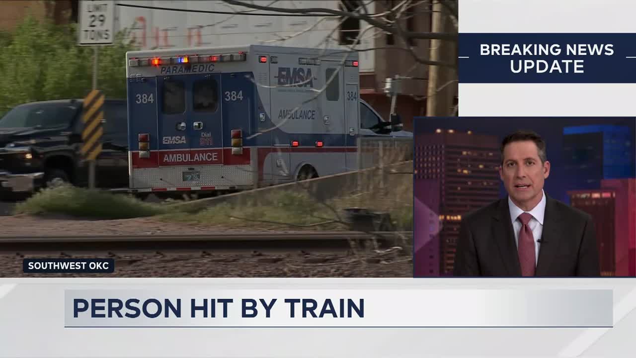 1 in hospital after being hit by train in SW OKC